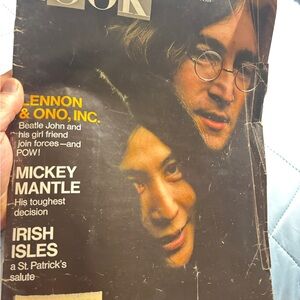 Vintage Look Magazine with Lennon & Ono Cover ( Mickey Mantle ) March 18, 1969